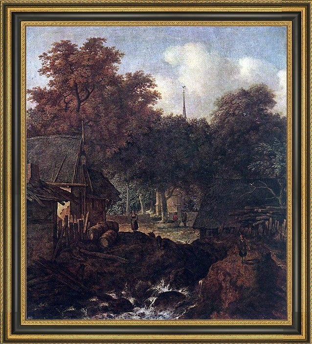 Allaert Van Everdingen End of Village Framed Premium Canvas Print, 20"x25"