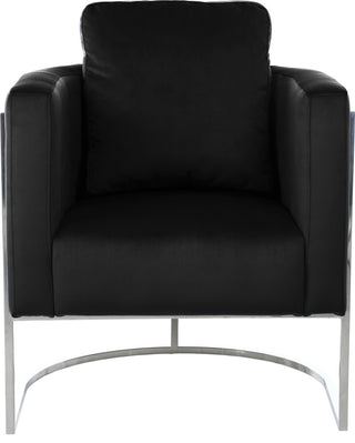 Casa Velvet Upholstered Chair, Black, Chrome Finish