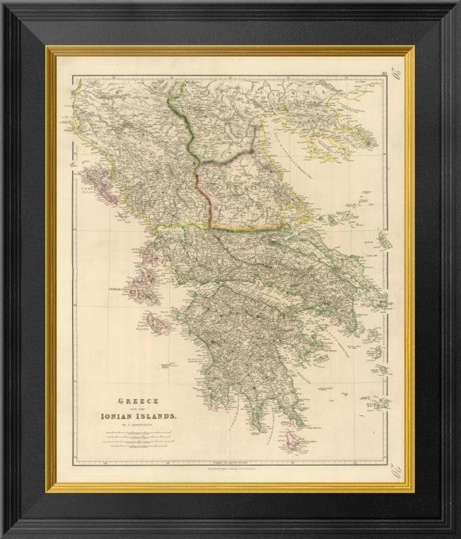 "Greece, Ionian Islands, 1832" Framed Canvas Giclee by John Arrowsmith, 17x20"