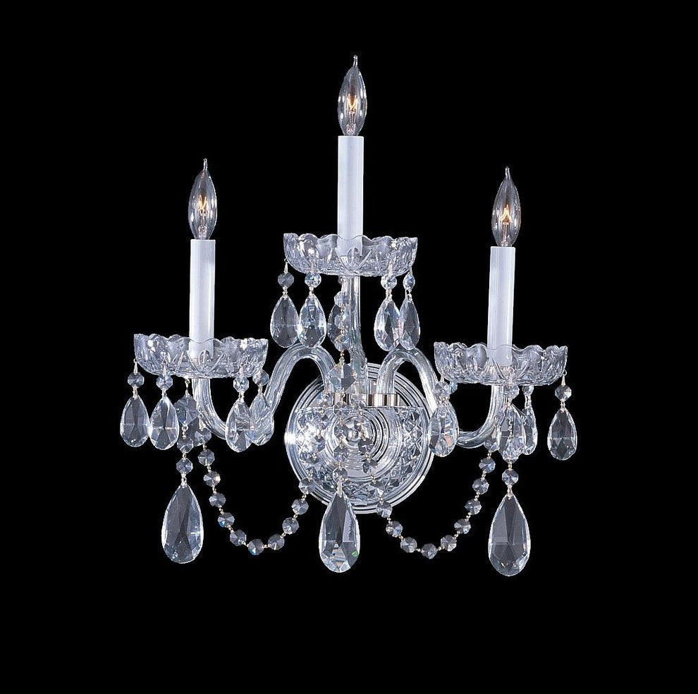 Crystorama 1033CHCLMWP Three Light Wall Mount Traditional Crystal