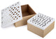 Decorative Cut-out Wooden Storage Box, 2-Piece Set, 7.75"x4.5"x7.75", Beige