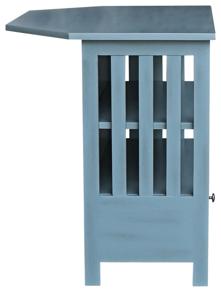 Mission Corner Entertainment / TV Stand, Ocean Blue - Antique Rubbed