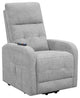 Coaster Howie Tufted Fabric Upholstered Power Lift Recliner in Gray
