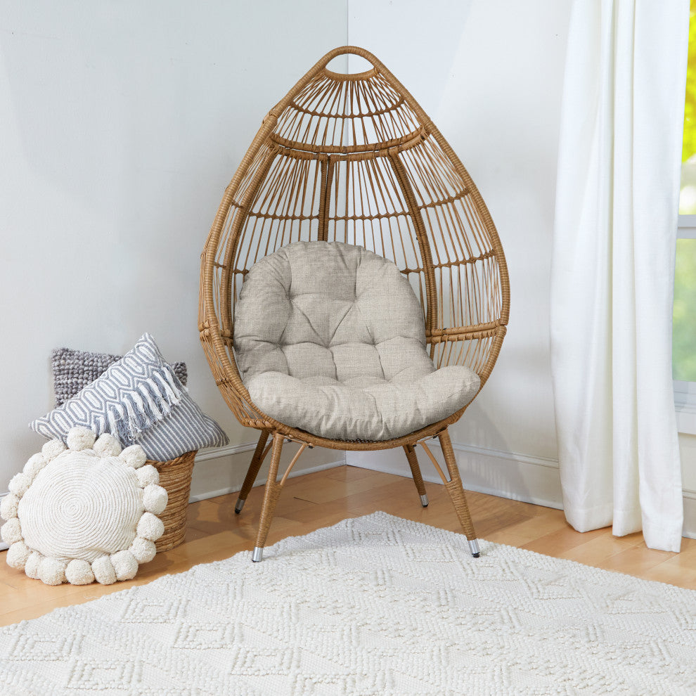 Sunbrella Egg Chair Cushion, Cast Silver