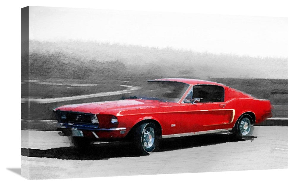 "1968 Ford Mustang Watercolor" Fine Art Print