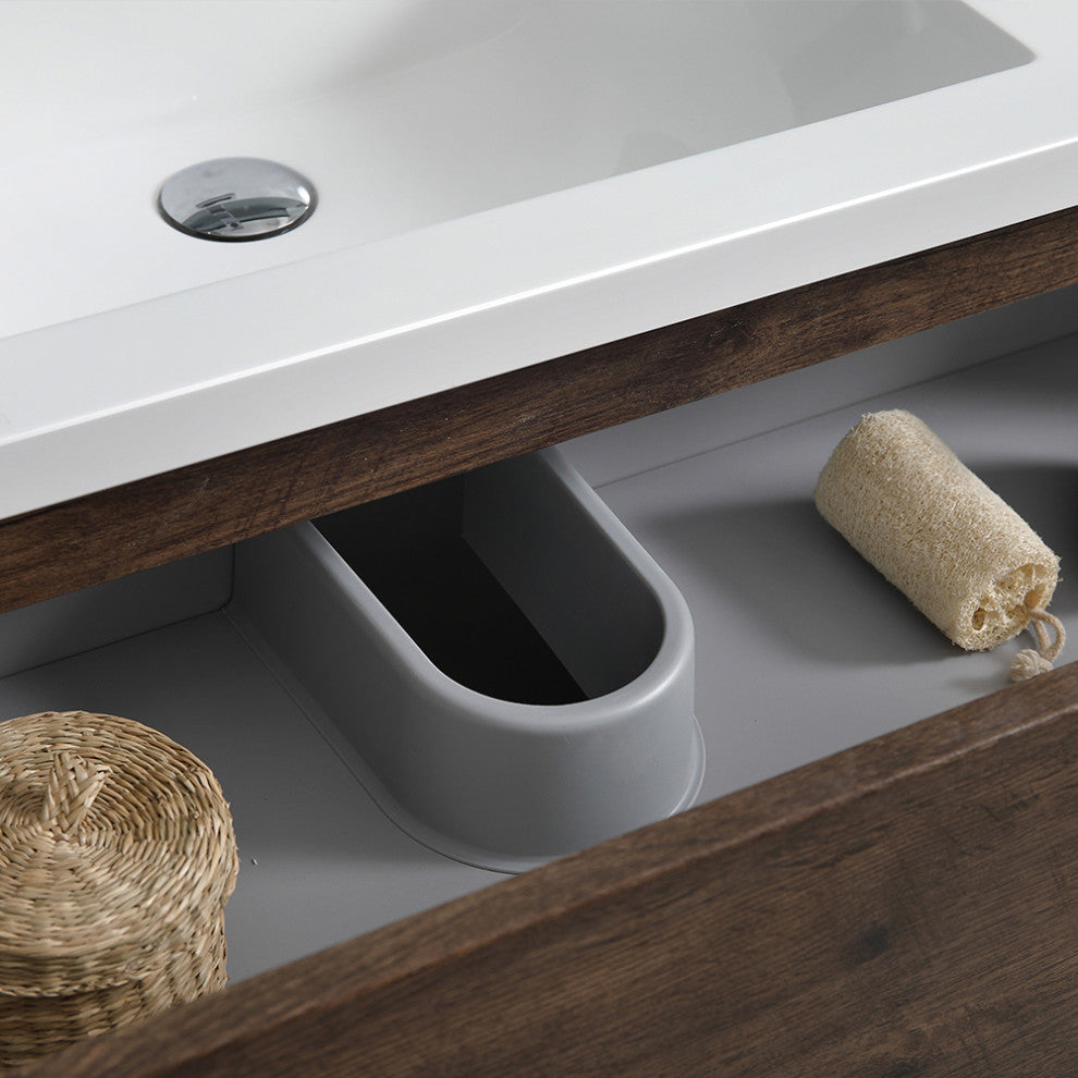 Fresca Lazzaro 72" Rosewood Cabinet With Integrated Double Sink