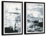 Black and White Smudges II Diptych, 48"x36"