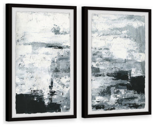Black and White Smudges II Diptych, 48"x36"