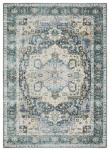 Celestia Machine Washable Medallion Indoor Area Rug, Blue, 2'x3'