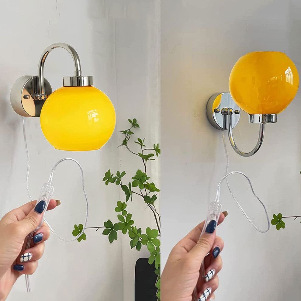 Globe Glass Wall Sconce Industrial Wall Lantern Light