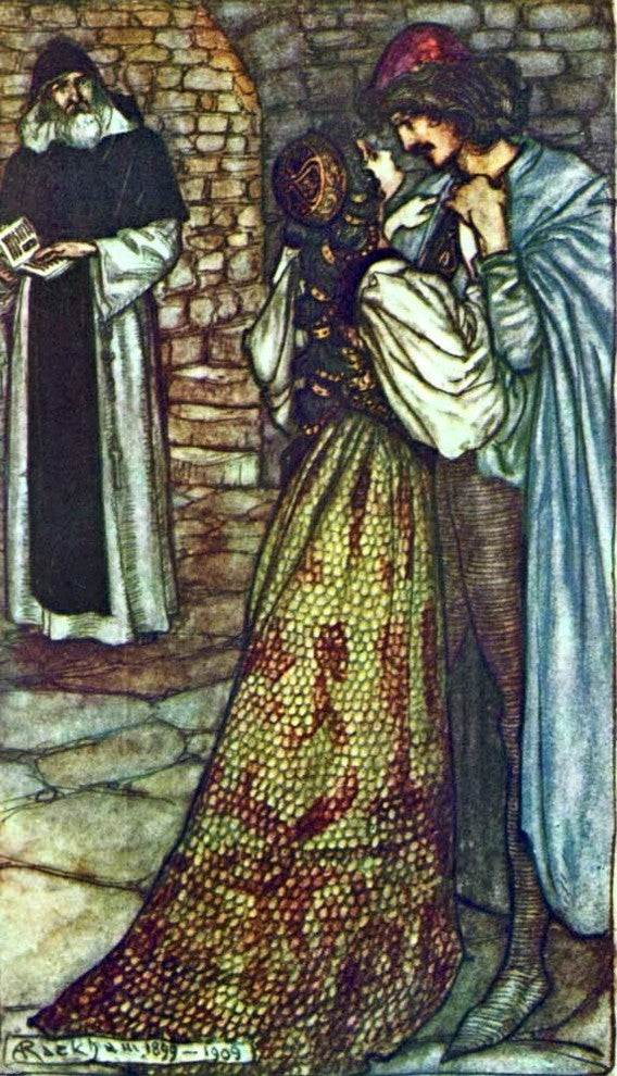 Arthur Rackham At the Cell of Friar Laurence Wall Decal