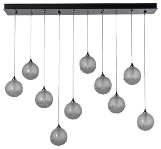 Fritz Globe 10-Light Pendant - Black - Frosted Glass - Standard