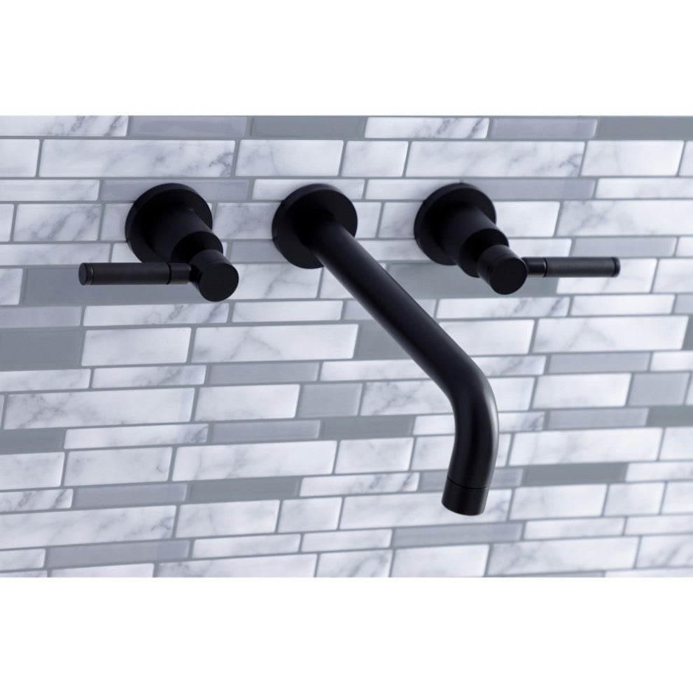 Two-Handle Wall Mount Tub Faucet, Matte Black