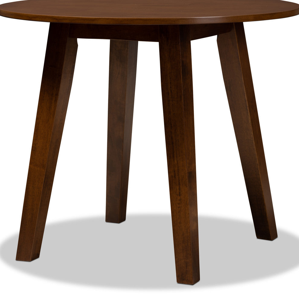 Midway 35" Round Wooden Dining Table, Walnut Effect