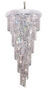 Elegant Spiral Foyer Hall Light, Chrome Finish With Royal Cut Crystal