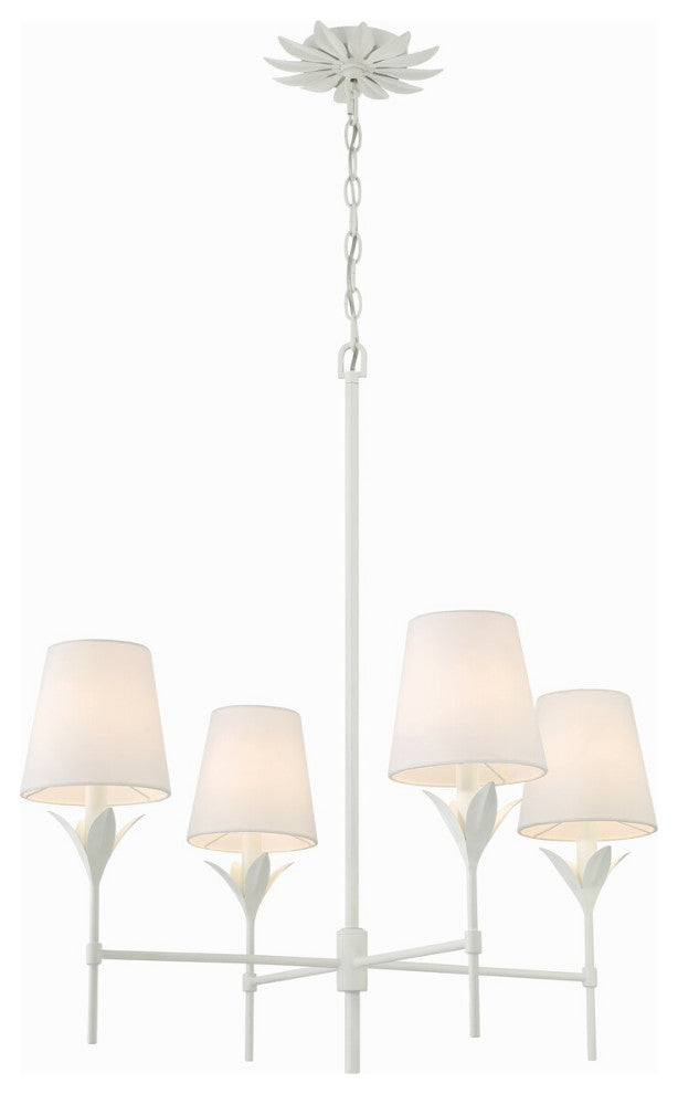 CRYSTORAMA Broche 4 Light Matte White Chandelier