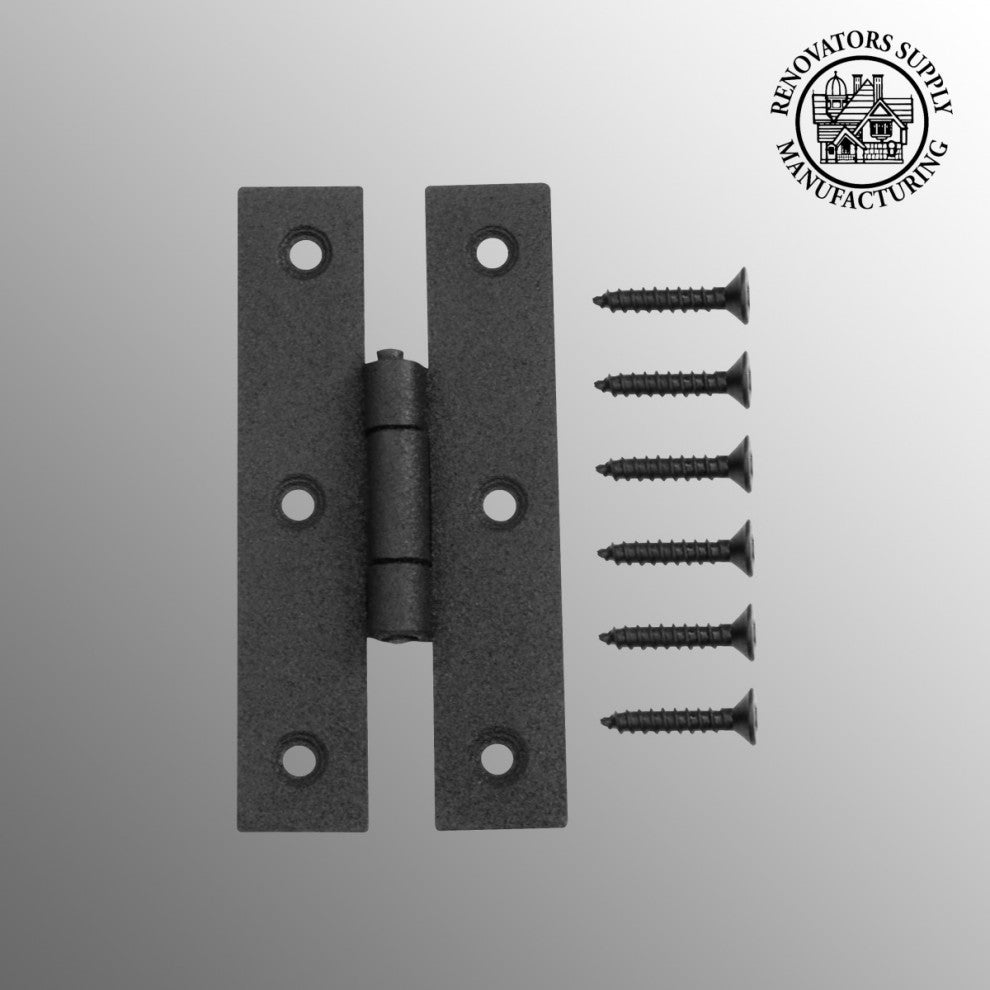 Cabinet Hinge Black Wrought Iron Hinge H Flush 3'' H Pack of 20