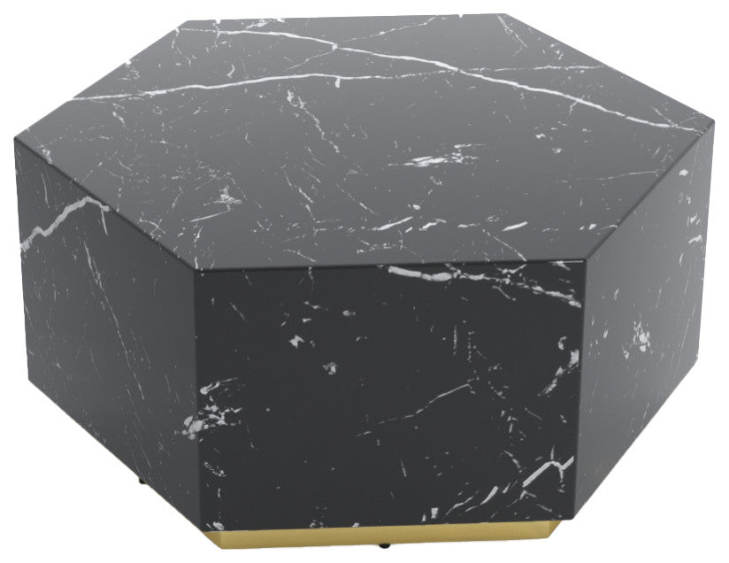 Hexagon MDF Coffee Table, Black