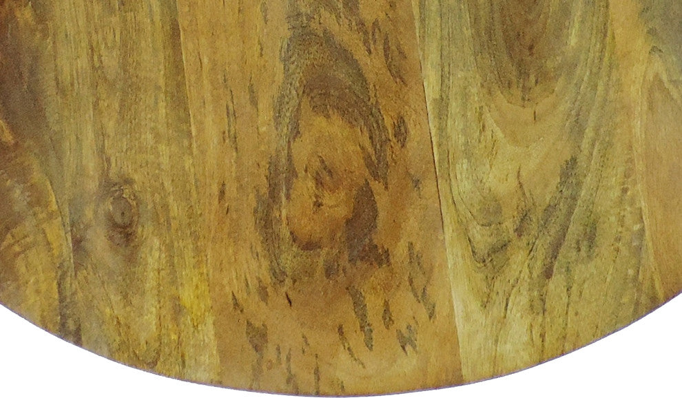 Benzara UPT-32180 Mango Wood Round Shape Coffee Table, Dark Brown