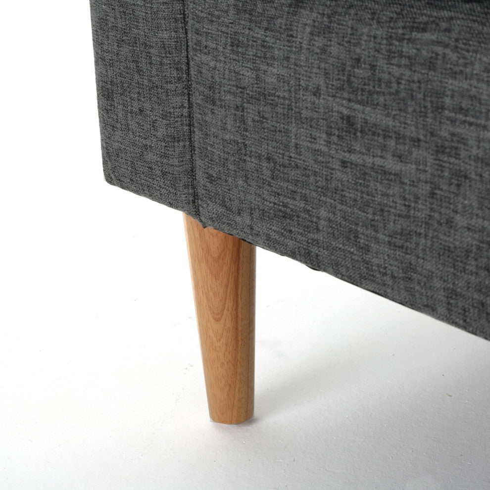 GDF Studio Stratford Mid Century Modern Fabric 3-Seat Sofa, Gray