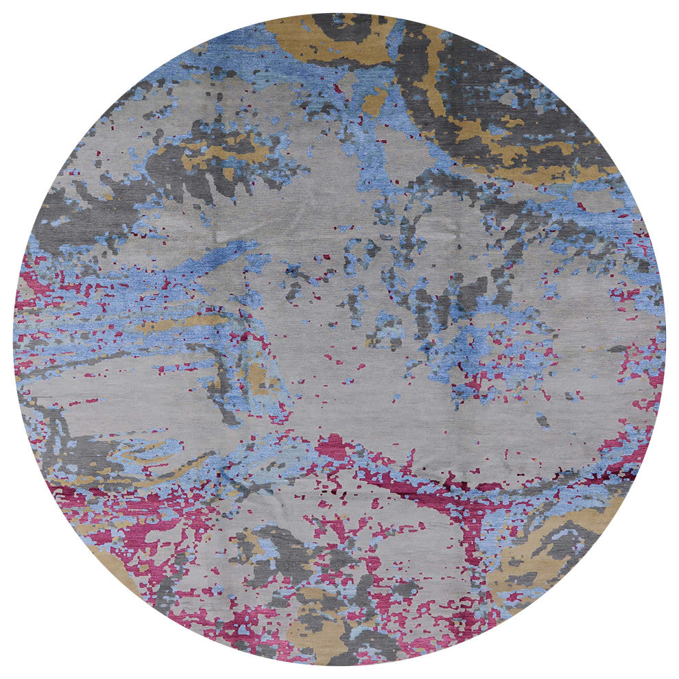 Ahgly Company Indoor Round Mid-Century Modern Area Rugs, 6' Round