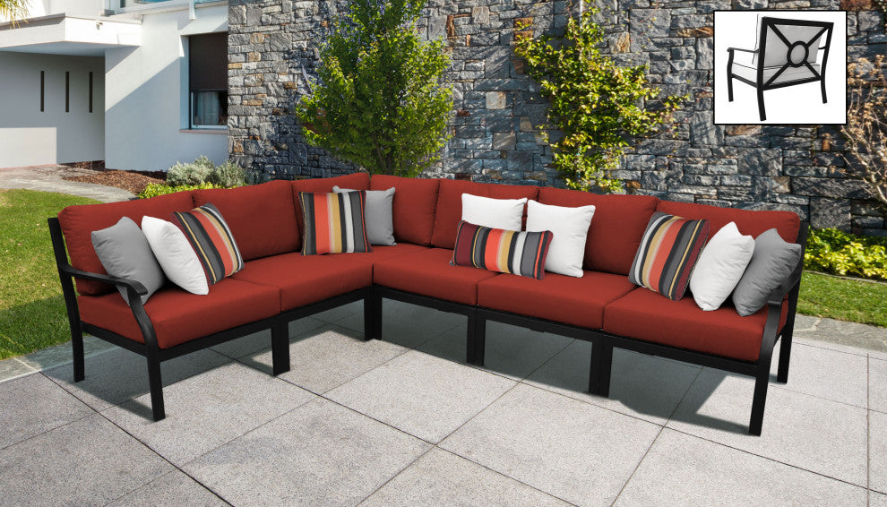 Kathy Ireland Madison Ave. 6 Piece Aluminum Patio Furniture Set, Cinnamon
