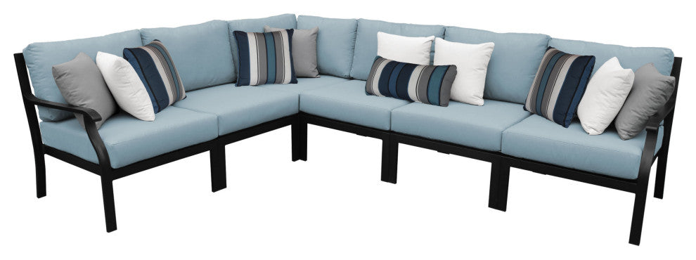 Kathy Ireland Madison Ave. 6 Piece Aluminum Patio Furniture Set, Tranquil