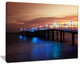"Blue Waters and Bridge At Sunset" Sea Bridge Wall Artwork, 20"x12"