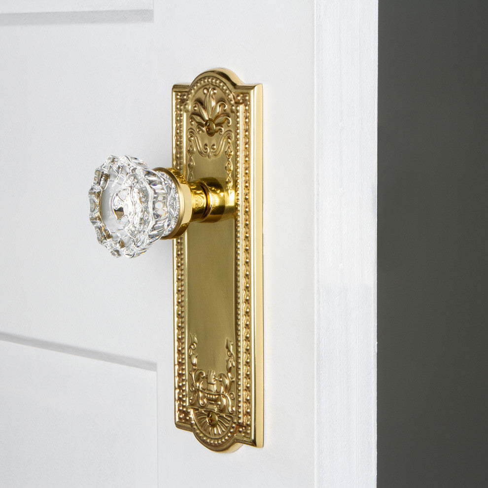 Single Meadows Plate With Crystal Knob, Oil-Rubbed Bronze, Unlacquered Brass, Si