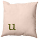 26"x26" Modern Monogram Decorative Throw Pillow, Olive