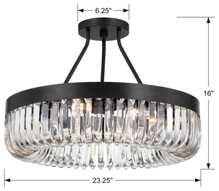 Crystorama Lighting Group ALI-B2008_CEILING Alister 8 Light 23"W - Charcoal