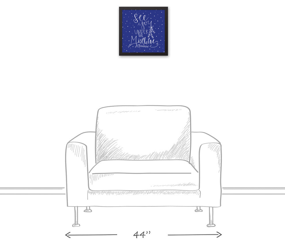 See you Under the Mistletoe 12x12 Black Framed Canvas