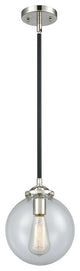 Beacon 1-Light LED Mini Pendant, Black Polished Nickel, Glass: Clear