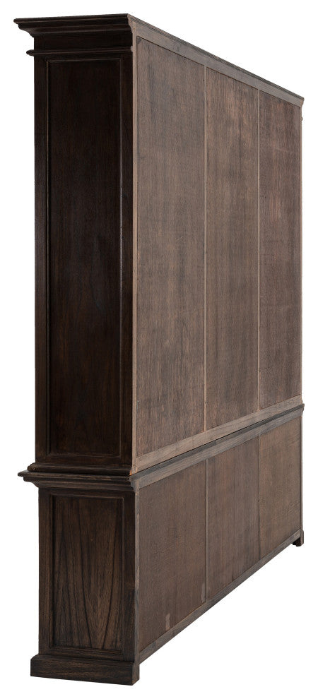 Black Wash Triple Bookshelf Hutch