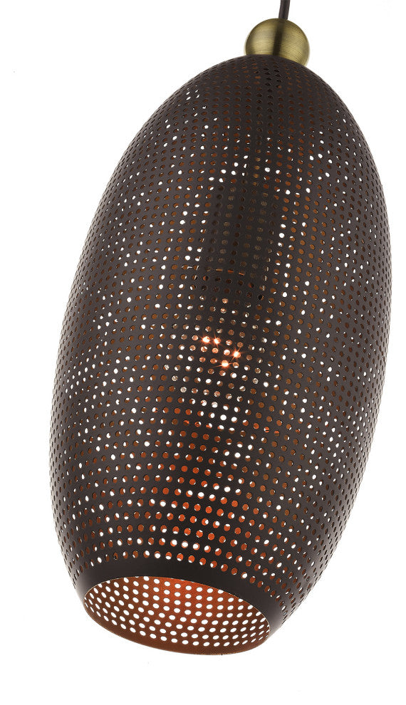 Livex Lighting Dublin 1 Light Tall Bronze Pendant