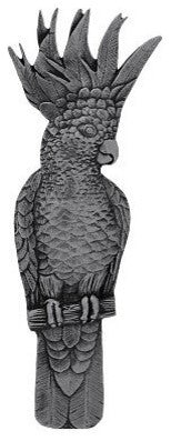 Left Vertical Cockatoo Pull, Brilliant Pewter