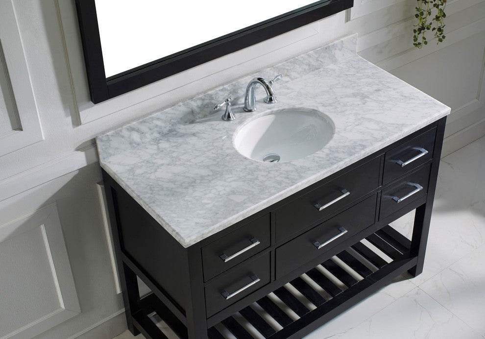 Caroline Estate 48" Single Bathroom Vanity Set Espresso, Marble Top