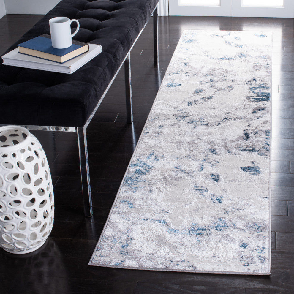 Safavieh Amelia Collection, ALA232 Rug, Grey/Blue, 2'x8'