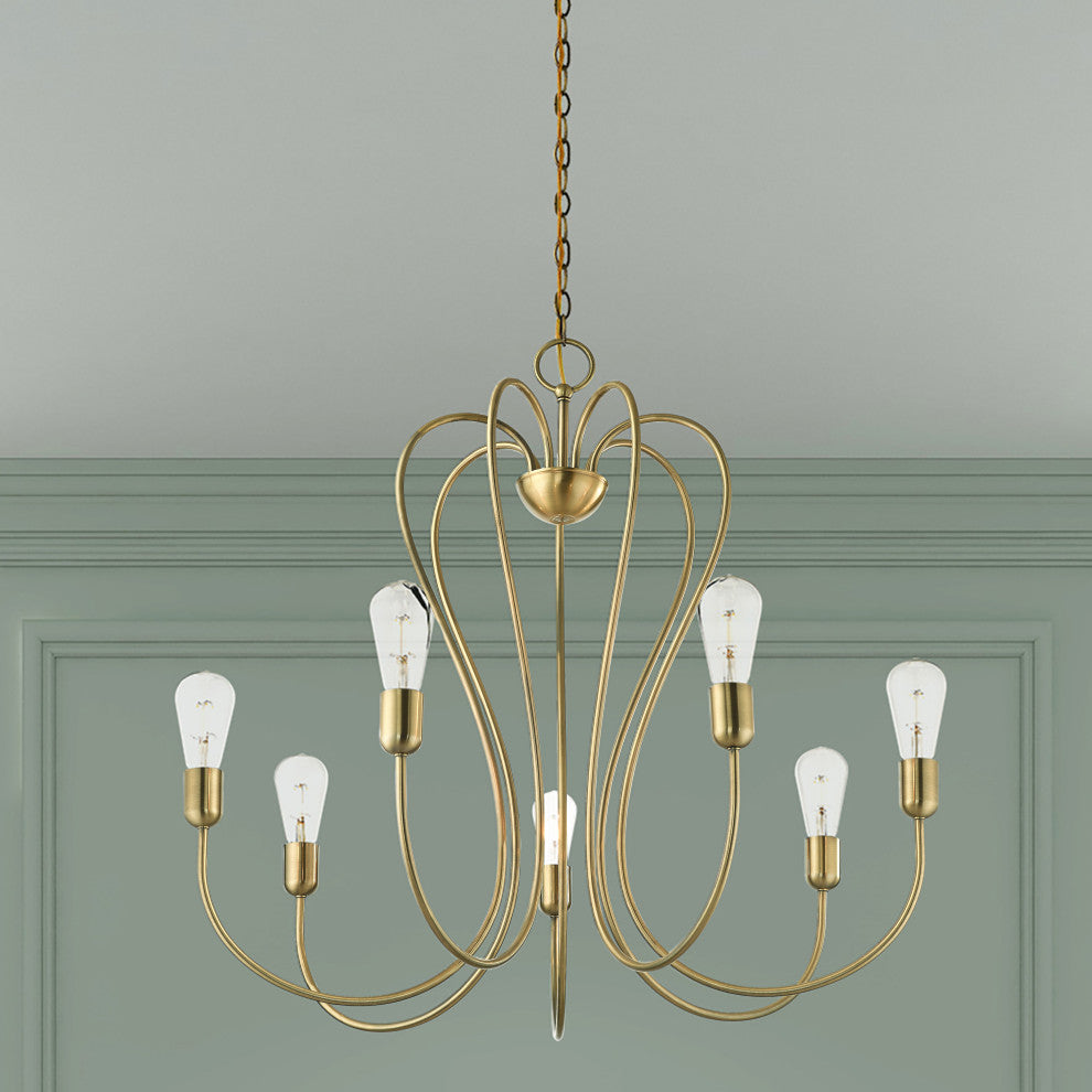 Livex Lighting Lucerne 7 Light Antique Brass Chandelier