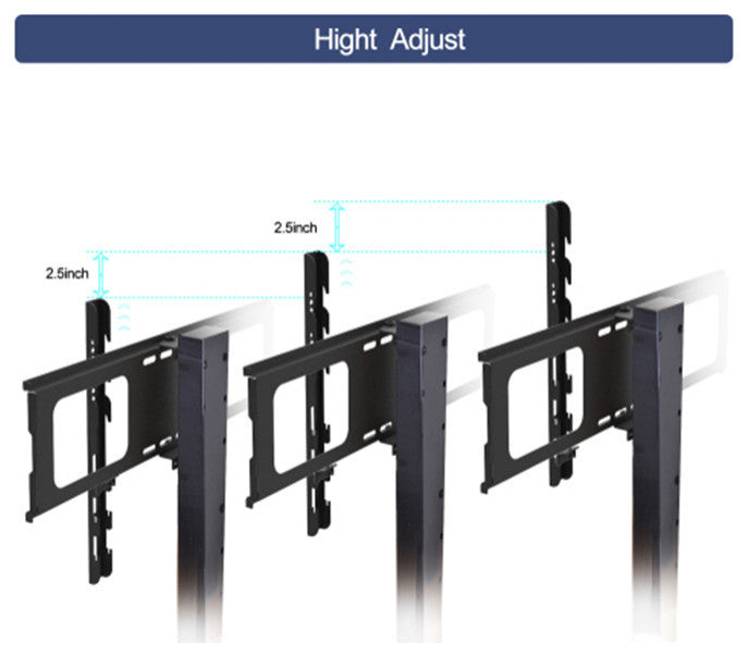 Universal Tempered Glass metal frame TV stand with 3 layer