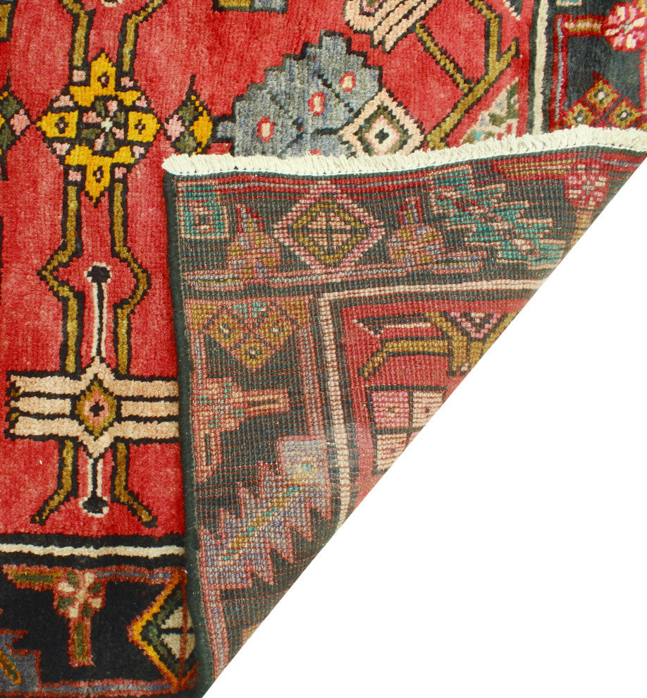 Fine Vintage Distressed Marlayne Rust/Charcoal Runner, 3'5 x 9'0