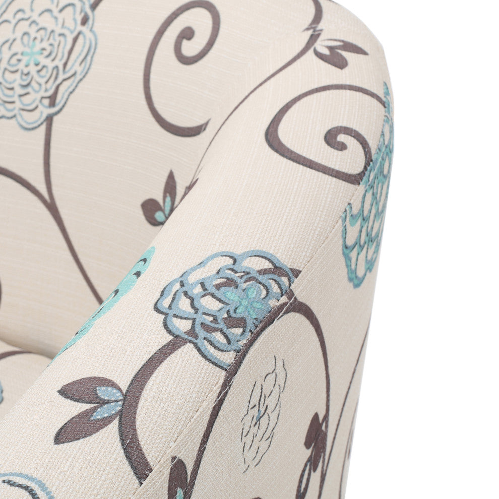 GDF Studio Palisades White and Blue Fabric Club Chair