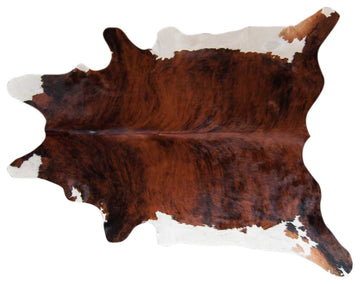 Pergamino Brindle White Belly Cowhide Rug, Large