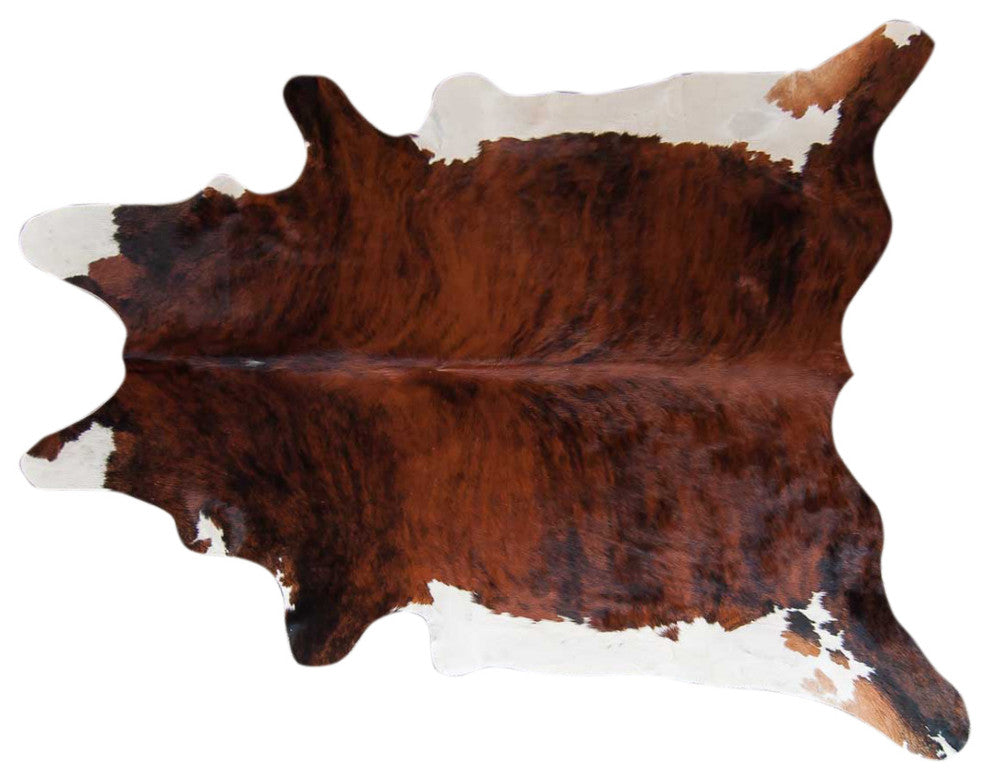 Pergamino Brindle White Belly Cowhide Rug, Large
