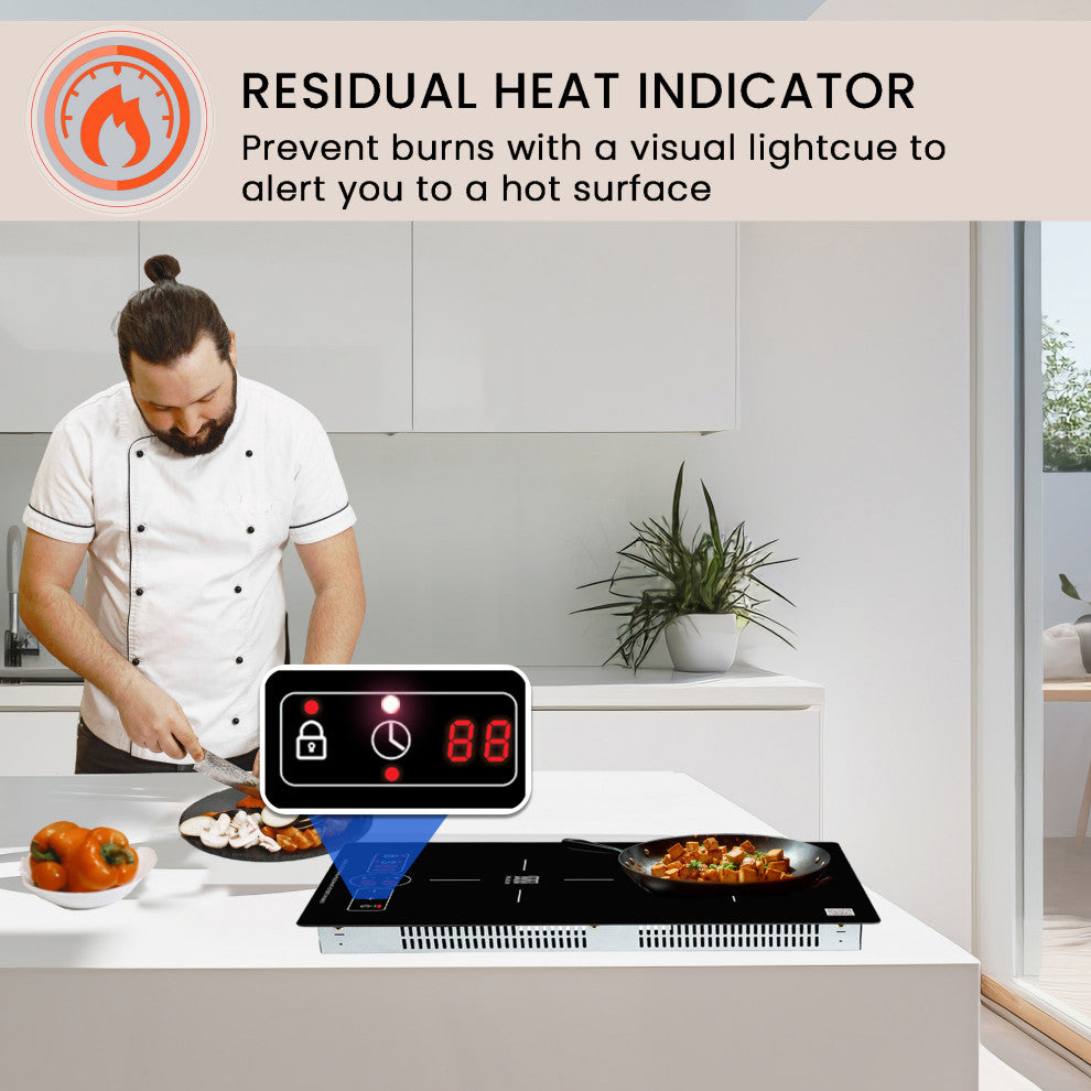 Equator 13" Built in/Freestanding 2 Vertical Burner Induction Cooktop in Black