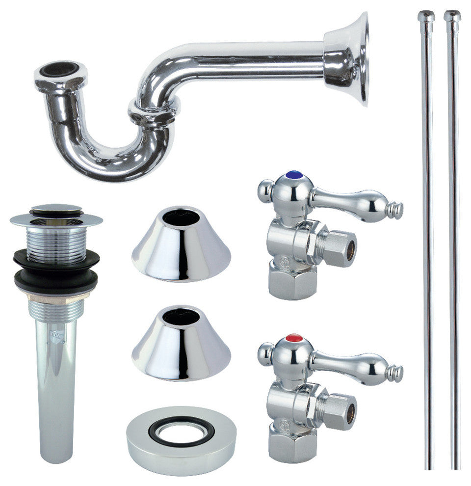 Kingston Brass Plumbing Sink Trim Kitchen With Drain and P Trap, Polished Chrome