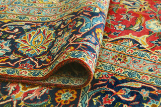 Fine Vintage Distressed Blyth Red/Navy Rug, 8'9 x 11'6