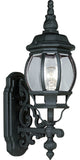 1-Light Wall Lantern With Clear BeveLED Glass Curved Panels, Textured Black