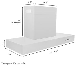 ZLINE 48 in. Wall Range Hood, Stainless Steel, KECOM-48