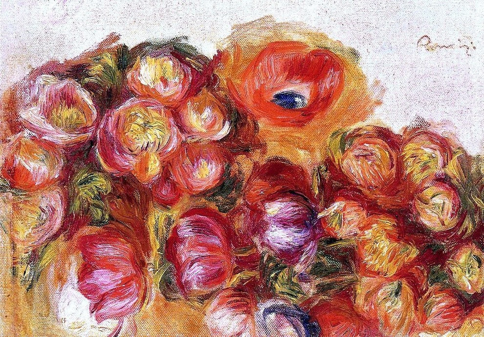 Pierre Auguste Renoir Study of Flowers, Anemones and Tulips Wall Decal